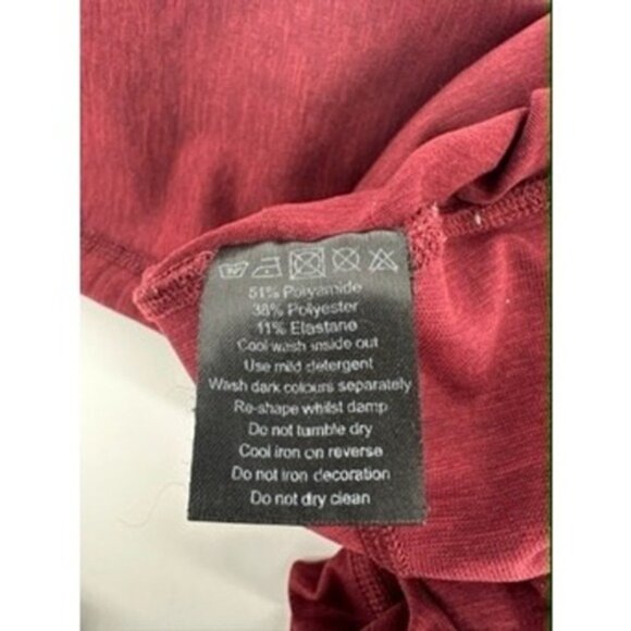 Alphalete Maroon Amplify Compression Leggings Gym Workout Fitness Athleisure - Picture 8 of 10